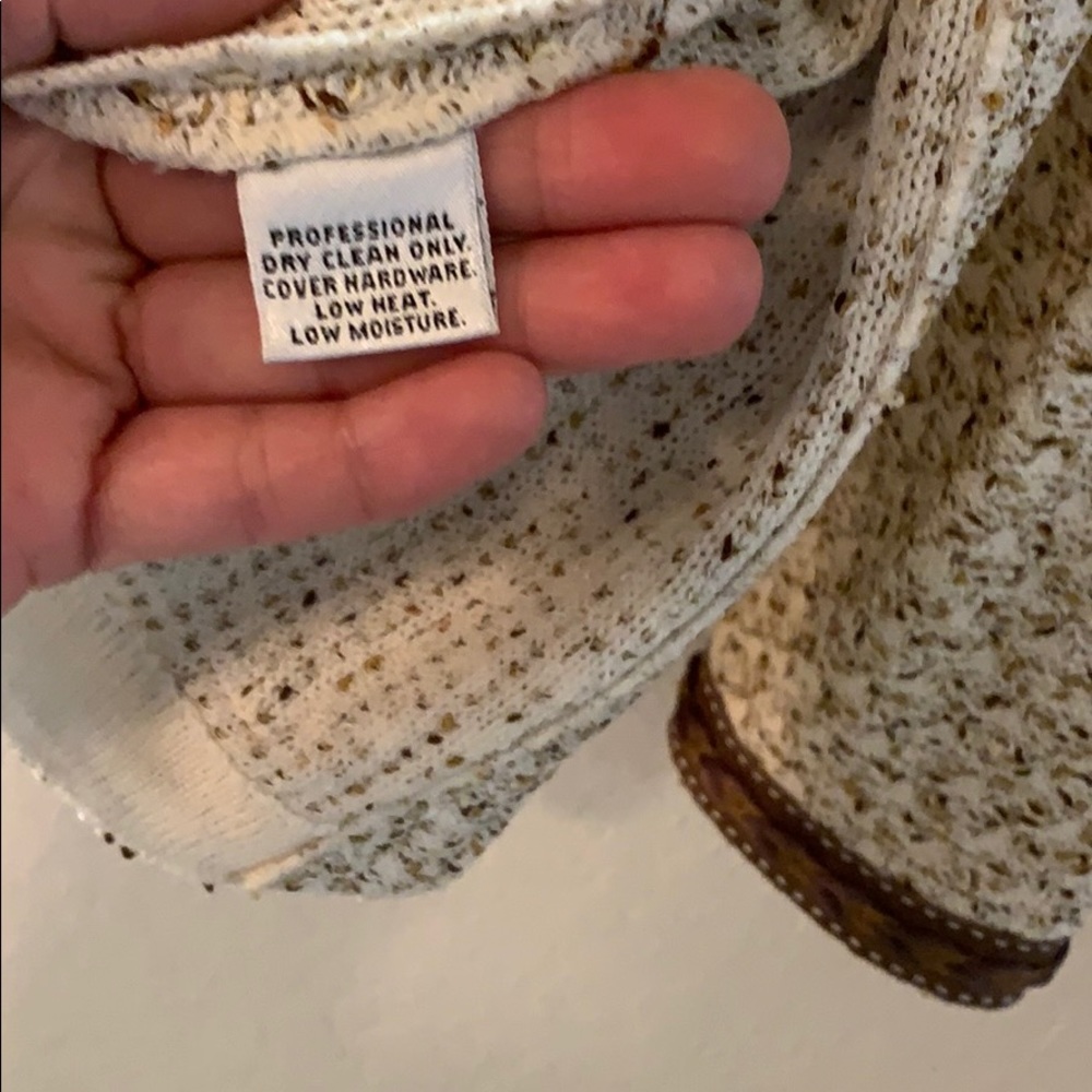 St. John Collection Cream Tweed Knit Jacket with Brown Trim - Picture 8 of 8